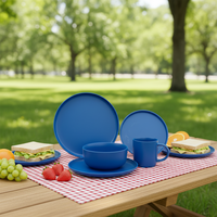 Service de table en céramique de luxe bleu classique, assiettes, bols, tasses à thé, résistant à la chaleur, compatible four, micro-ondes et lave-vaisselle