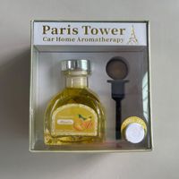 Diffuseur d'arômes en verre pour voiture - Golden Day Tower, design élégant, sans flamme, évaporation naturelle, élimination des odeurs, longue durée