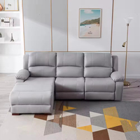Canapé sectionnel en cuir confortable pour salon, canapé inclinable combiné