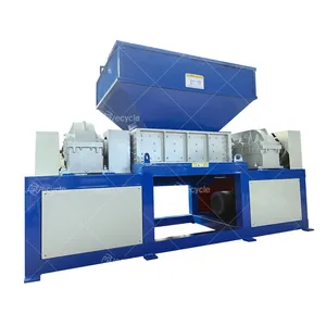 Industrial Can Crusher Scrap Metal Crusher Wood Pallet Recycling Twin Shaft Shredder