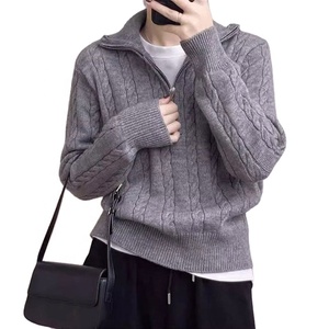 Nouveau Pull Coréen Femme 2025 – Tricot Chaud à Demi-Zip et Col Revers, Tendance Automne Hiver - Product Image 1