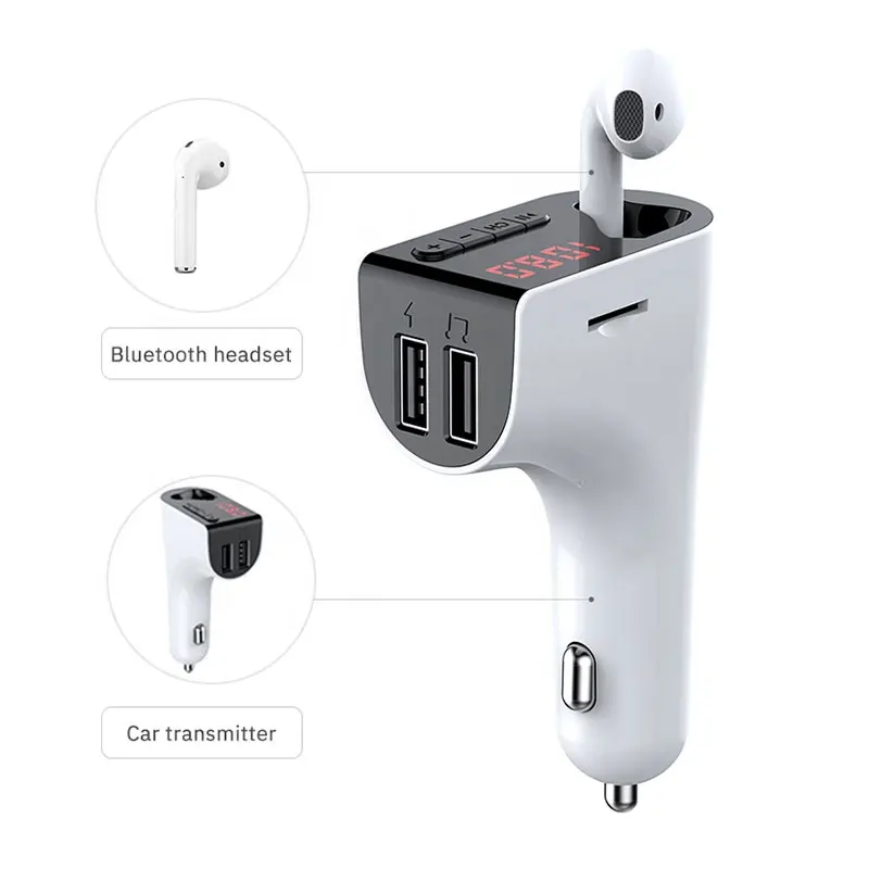 V14 Không Dây Bluetooth Receiver Car Kit FM Transmitter Đài Phát Thanh Adapter Với BT Tai Nghe Handfree Tai Nghe Kit