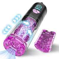 Godet Masturbateur Masculin à Piston Télescopique Vibrant Automatique, avec Aspiration Sous Vide, Jouet Adulte pour Hommes