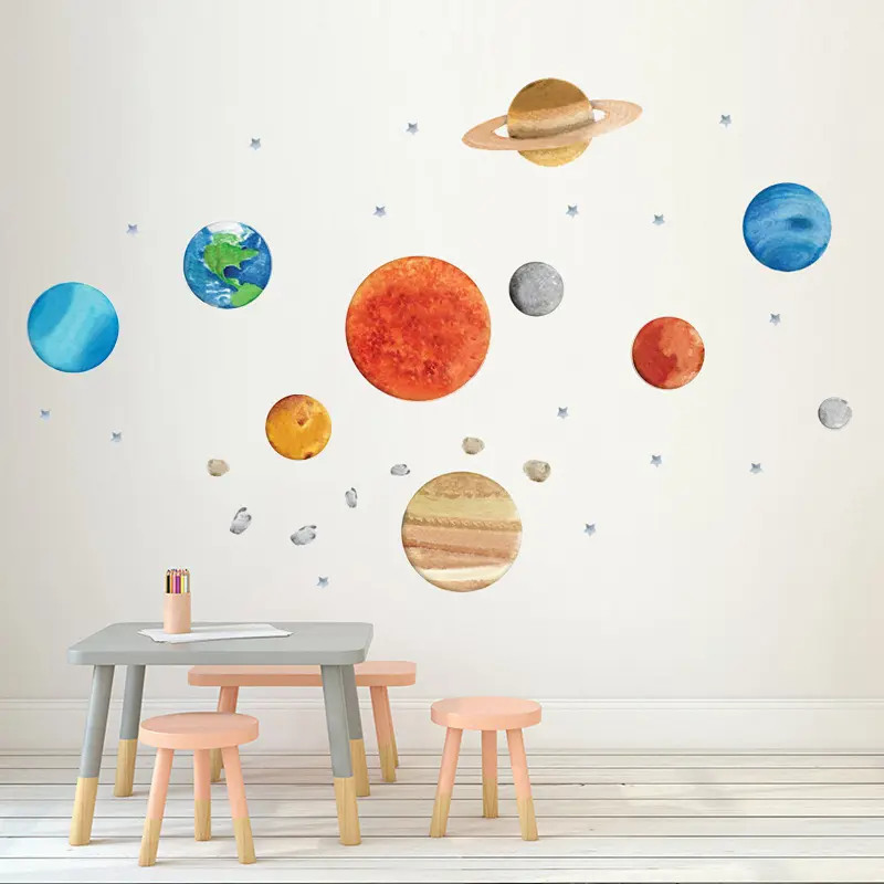 Space kids room wall sticker for home decor bedroom decoration for baby room decal