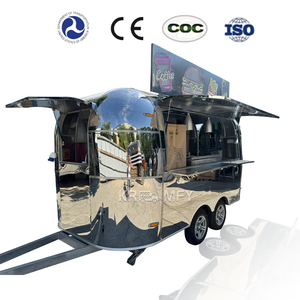 Carritos de Café Móviles de Acero Inoxidable Personalizados, Totalmente Equipados, con 4 Ruedas, Carrito de Helados, Remolque de Comida Vintage - Product Image 6