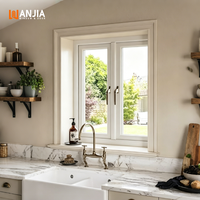 Ventana Abatible de Vinilo de Repuesto WANJIA con Mosquitera, Ventanas Exteriores de Vidrio UPVC Insonorizadas
