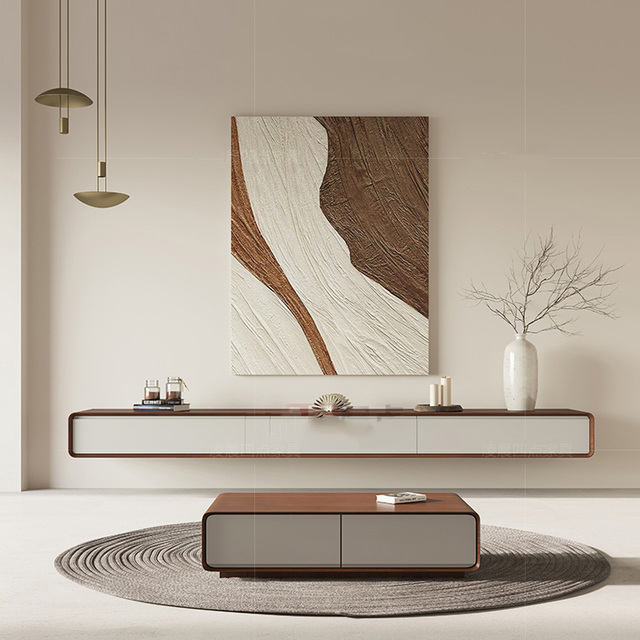 New Design Modern Floating Hu White TV Stands Solid Wood TV Cabinet for Living Room Media Cabinet Tv Unit Stand