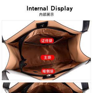 Bolso de Mano Popular de Cuero PU Simple, Bolso Tipo Cubo, Bolso de Mano de Diseño de Lujo, Bolso Tote, Bolso de Hombro Diagonal para Mujer - Product Image 6