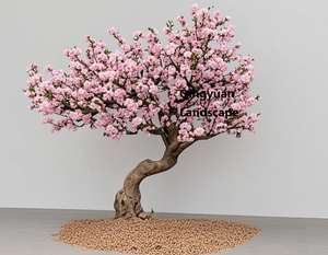 Nouvel an chinois artificiel fleur de prunier 2M de haut <span class=keywords><strong>Mei</strong></span> <span class=keywords><strong>Hua</strong></span> avec des fleurs roses coupe-vent pour la décoration de centre commercial extérieur tailles personnalisées - Product Image 6