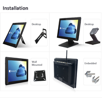 Ordenador de huellas dactilares NFC montado en la pared OEM IP65 impermeable Linux/Wins/Android 10,1/15/17/19 pulgadas Panel Industrial PC SSD LCD DDR3