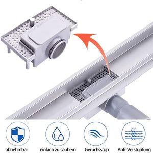 <span class=keywords><strong>Siphon</strong></span> de <span class=keywords><strong>douche</strong></span> avec coupe-odeur et filtre à cheveux Drain de sol plat Ensemble complet avec fixation au sol pour plateaux de <span class=keywords><strong>douche</strong></span> de - Product Image 4