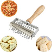 Outil professionnel de pâte à pizza, pointe de rouleau de Docker de pâte en acier inoxydable pour la cuisson maison de craquelins de gâteau