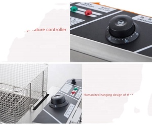 Commercial Single Cylinder Electric Fryer Stainless Steel Large Capacity Desktop French Fry Machine Deep Fryer - Product Image 3
