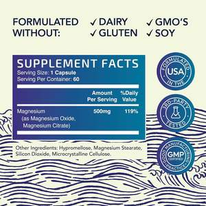 <span class=keywords><strong>Magnesium</strong></span> Sitrat Kompleksi 500 MG Kemik ve Sinir Sağlığını Rahatlatır 60 Kapsül Besin Takviyesi - Product Image 6