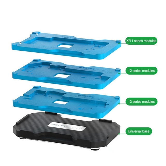 RELIFE RL-601T 22 in 1 for iPhone X to 15 Pro Max Motherboard Middle Layer Board Plant Tin Platform 3D BGA Reballing Stencil Kit