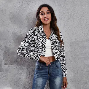 Großhandel Sommer Zebra Langarm Dünne Jacke Crop Jacke Für Frauen