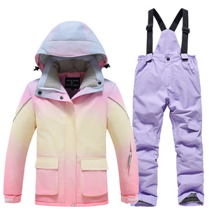 <span class=keywords><strong>Combinaison</strong></span> <span class=keywords><strong>de</strong></span> <span class=keywords><strong>ski</strong></span> pour enfants, tenue d'hiver pour filles, coupe-vent, imperméable, chaude, épaisse, 100% polyester, résistante à l'usure, kits transfrontaliers - Product Image 2
