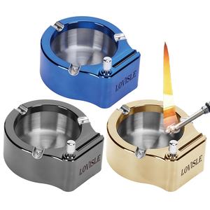 Lucklovisle Tech — cendrier en métal rétro, poser sur la maison, <span class=keywords><strong>support</strong></span> de stockage sans fumée <span class=keywords><strong>pour</strong></span> Cigarettes, briquet de voiture - Product Image 1