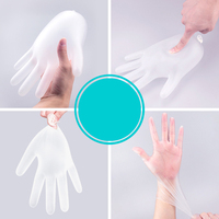 Gants jetables en PVC vinyle de qualité alimentaire, transparents, imperméables, durables et épais, de taille moyenne et grande, pour la préparation des aliments