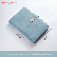 Vente directe d'usine, cahiers personnalisés avec couverture en cuir PU compact, cahier A5 à couverture rigide avec fermeture magnétique effet miroir