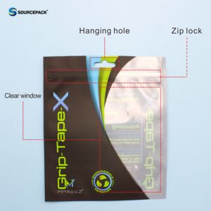 Bolsa con Cierre Biodegradable Impresa Personalizada, con Ventana Transparente, Sellado de Tres Lados y Orificio para Colgar, para Cinta Protectora Deportiva - Product Image 6