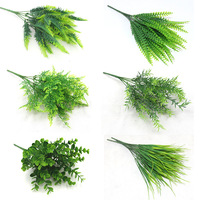 Plantes Artificielles 7 Branches, Herbe d'Eau en Tissu de Soie, Herbe Persane, Fausse Herbe, Fougères - Accessoires Muraux Faits Main pour Plantes d'Intérieur/Extérieur