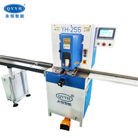 Système CNC de scie à ruban à double tête à 45 degrés adapté à la découpe de profilés en alliage d'aluminium/ABS pour les conduits de climatisation