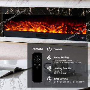 फ्रेंच शैली संगमरमर mdf लकड़ी के इनडोर का उपयोग इलेक्ट्रिक फायरप्लेस मैटल फ्रीस्टैंडिंग टीवी कैबिनेट फायरप्लेस टीवी यूनिट - Product Image 6