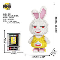 Bloques de Construcción de Micropartículas DIY Mpin Brick, Modelo de Conejo de 28 cm de Altura, Diseño de Animales, Juguete Educativo de Ensamblaje
