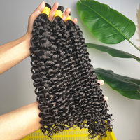 Cheveux humains 100% naturels indiens bruts, double tirage, bouclés profonds, effet mouillé et ondulé, sans trame, en vrac, pour tresses bohèmes et tresses sans nœuds