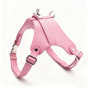 Custom Logo Luxury <b>Leather</b> <b>Harness</b> Set - Adjustable for All Dog Breeds - Product Image 2