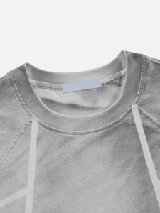 Camiseta Oversize Vintage Lavada para Hombre, de Poliéster con Lavado Ácido, Manga Corta, Cuello Redondo, Estilo Urbano, Lisa y Comprimida - Product Image 4
