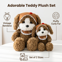 Peluche sensorielle apaisante en forme de chien avec collier en dentelle, compagnon doux à câliner pour soulager l'anxiété