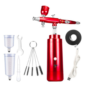 Handheld Rechargeable Airbrush <b>Kit</b> With <b>Electric</b> Spray Gun Gravity Feed Adjustable Speed Artwork Portable USB Power - Product Image 3