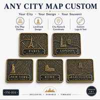 Llavero Metálico Personalizado con Mapa de Ciudad, Coordenadas y Lugares Emblemáticos, Recuerdo, Regalo, Venta al Por Mayor