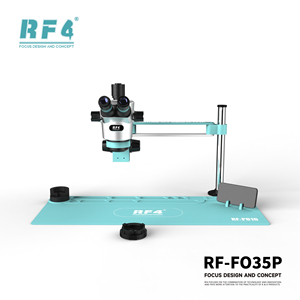 RF4 RF-FX35P-PO16 Trinoküler <span class=keywords><strong>Stereo</strong></span> <span class=keywords><strong>Mikroskop</strong></span> Kiti Lehimleme Matı LED Işık 0.5X/0.7X Objektif Lens Cep Telefonları PCB Lehimleme - Product Image 2