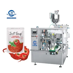 Premade Pouch Packaging Machines Sachet Large Vertical Tomato Liquid Weighing Filling Packing Machine