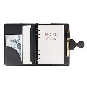 <span class=keywords><strong>Agenda</strong></span> en cuir rouge, raboteuse avec 6 anneaux bineurs et rabat - Product Image 1