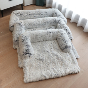Rahat uzun peluş <span class=keywords><strong>Pet</strong></span> köpek yatağı ve kediler çıkarılabilir kapak köpek yastık kanepe Mat ile katı hayvan desen - Product Image 5