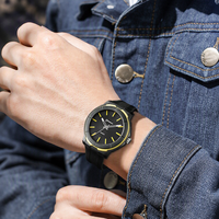Montre-bracelet classique à quartz analogique unisexe Mingrui pour enfants avec bracelet en silicone, montre analogique pour homme, grand cadran de 44,5 mm