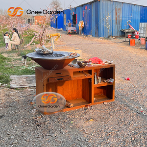 ตะแกรงบาร์บีคิวทำจากเหล็กคอร์เทนป้องกันสนิมหรูหราทันสมัยสำหรับทำอาหารกลางแจ้งสุดหรู - Product Image 6