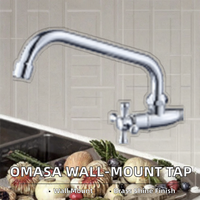 Robinet de salle de bain mural monocommande en zinc, finition chromée, avec valve en céramique, style moderne et contemporain, flexible et facile à installer