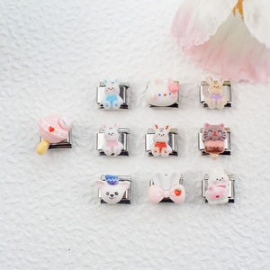 Italian Style New Modular Chain <b>Bracelet</b> Series <b>Cute</b> Rabbit Styling Personalized Assembly Stainless Steel with Gold Plating - Product Image 1
