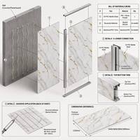 Panneau mural décoratif en marbre UV personnalisable, moderne et classique, imperméable et ignifuge en PVC pour cuisine et salon