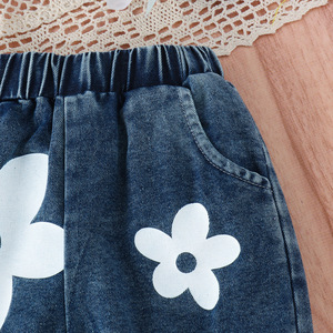 Conjunto de Ropa Infantil de 2 Piezas, Top Corto de Algodón sin Mangas con Estampado Animal y Pantalones Vaqueros, Estilo Casual de Verano para Niñas, Nuevo y Moderno - Product Image 6