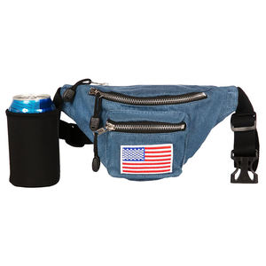 2024 New Schlussverkauf amerikanische Flagge Fanny Pack Getränk Bier Gürtel Tasche mit Aufhängungen Trinkhalter für Damen und Herren - Product Image 5