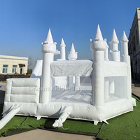 Toboggan de piscine gonflable en PVC blanc décoré pour mariage pour enfants videur gonflable fosse à balles