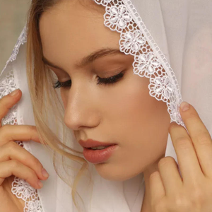 Velo de Iglesia Vintage de Tul de Color Sólido con Cuentas para Novia, Fiesta, Comunión, Turbante Musulmán, Comercio Exterior - Product Image 5