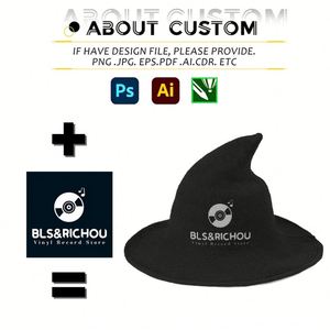 Wholesale Knit Wool Wizard Cap for Custom Halloween Witch Festival Party <b>Hat</b> With Logo Promotional Gift - Product Image 3