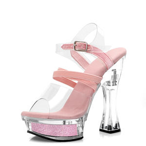 Zapatos de Tacón Alto de 14CM Estilo Diablo Gótico para Pole Dance, Plataforma Transparente Impermeable para Espectáculos de Verano - Product Image 1